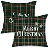 Lanpn Set di 2 Federe Cuscini Natalizi 40x40cm, Federa per cuscino scozzese Federa decorativa per cuscino per divano per soggiorno camera da letto divano letto sedia (Verde scuro)