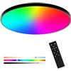Heyseven Plafoniera Led Soffitto con Telecomando, 24W Dimmerabile RGB Lampadario Compatibile con Alexa Google Home, IP44 impermeabile Lampada per Camera da Letto Cucina Corridoi Bagno