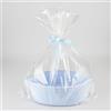 HecticCore Scatola regalo vuota blu viene fornito con sacchetto regalo e nastro blu, adatta per baby shower, Pasqua, bomboniere, regali neonati cestino, Cestino in corda di cotone con manici 30x20x12 cm