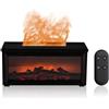 Otufan Diffusore di Oli Essenziali con Camino LED Effetto Fiamma Realistico, 150ml Umidificatore a Ultrasuoni Nebbia Fredda, 7 Modalità Luce Multicolore, con Telecomando per Casa Ufficio (Nero)