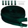 LHZHLE Chiusura lampo infinita da 5 mm, con cerniera: 3,65 m, in nylon verde militare, chiusura lampo - al metro con 5 cerniere per biancheria da letto e cuscino da cucire