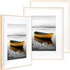 Baoee Rovere bianco bicolore 30 x 40 cm con passepartout A4, set da 3 pezzi, cornice portafoto con vetro acrilico, cornice per poster, telaio certificato, montaggio a parete