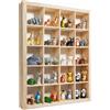 Creative Deco Bacheca da Parete Portaoggetti 20 Scomparti, Vetrina Espositiva 20 Vani in Compensato 35 x 26 x 5,5 cm, Scaffale Espositore per Miniature, Figurine, Portagioie, Decoupage e Decorazione