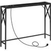 MAHANCRIS Tavolo Console con Stazione di Ricarica, Tavolino da Divano Stretto, Tavolo da Corridoio, Portaoggetti, Stile Vintage, per Ingresso, Soggiorno, Balcone, Nero ACTBK151UE01