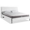 EVERGREENWEB MATERASSI & BEDS EVERGREENWEB - Letto Matrimoniale con Materasso Memory Foam + 2 Cuscini GRATIS, Rete a Doghe in Legno 160x195 cm, Elegante Testiera Imbottita a Strisce in Velluto Bianco, Struttura Rinforzata, MIAMI