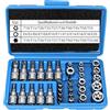 BOTEWO Set di 34 Chiavi a Bussola: E4-E20 T10-T60 Femmina e Maschio Inserti per Chiave a Bussole con T10-T55 Punta Torx e Adattatore da 3/8