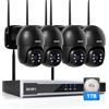 REIGY 8MP Kit Videosorveglianza Wifi Esterno 360 Gradi con 1TB HDD, Sistema Telecamere Videosorveglianta Registratore 4x PT VideoCamera(3840*2160P), Camera Sorveglianza Remoto Vista Visione Notturna
