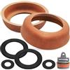 YIYAXIN 2 Pezzi Guarnizioni Pelle Tipo 75, Kit Ricambi Pistone Pompa Manuale Impermeabili Premium, Manicotti Ricambio Pistoni Pompe Acqua Mano Giardino Durata Alta per Manutenzione Pompe Parco (Marrone)