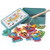 Xrten Magnetico Gioco di Pesca per Bambino,Puzzle Magnetico Legno con 15 Pesci Diversi e Bastone Magnetico