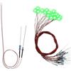 Evemodel 20 pezzi 0603 SMD LED verde pre-cablato modello diodi lampada con tubo di regolazione della tensione con cavo PTFE da 50 cm per decorazione di modellismo