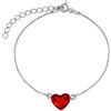 SILVEGO Bracciale da Donna in Argento 925 con Cristallo Swarovski® Cuore Rosso