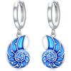 LONAGO Orecchini a Tema Oceano Argento Sterling 925 Tartaruga Delfino Conchiglia Stella Marina Orecchini Pendenti da Donna