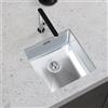 evineo m10 lavello da cucina La: 43 P: 43 cm, EV2102+EV2112, m10 acciaio inox satinato lucido [Lavelli da Cucina > per Base Sottolavello a partire da 45 cm]