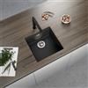 evineo line 150 lavello da cucina La: 45,6 P: 45,6 cm, LAN100BL+UB630166, line 150 nero opaco [Lavelli da Cucina > per Base Sottolavello a partire da 50 cm]