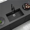 evineo line 150 lavello da cucina La: 75,6 P: 45,6 cm, LAN100XLBL+UB630166, line 150 nero opaco [Lavelli da Cucina > per Base Sottolavello a partire da 80 cm]