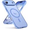 Oududianzi-Cover per iPhone Air Compatibile con MagSafe, Custodia Traslucida Posteriore PC Silicone TPU Bumper, Protezione Della Fotocamera, Cover Militare Antiurto Anti-Impronte-Viola Chiaro