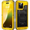 Lanhiem Cover per iPhone 16 PRO IP68 Impermeabile, Metallo 360° Completa Waterproof Case con Protezione Schermo, Militare Antiurto Armor, Subacquea Antipolvere Custodia per iPhone 16 PRO, Giallo