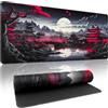 Zindoo Tappetino Mouse XXL 900x400x3mm Tappetino Mouse Gaming, Stile Anime Nero Giapponese, Base Antiscivolo, Tracciamento Ad Alta Precisione per Computer e Ufficio