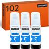 Supply Guy Inchiostro Ciano compatibili con Epson 102 per EcoTank ET-4850 ET-2850 ET-2856 ET-3850 ET-4856 ET-15000 (3 Flaconi di Inchiostro da 3x70ml)