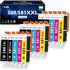 Meagiis 580XXL 581XXL Cartucce Compatibili con Canon 580 581 TS6250 TS6350a | Compatibili con Canon Pixma TR7550 TS6351 TR8550 TS8250 TS8350 TS705a TS8350 TS705 TS6300 TS9550 TS6150 TS8350a (15 Pezzi)