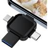 Yueflue Chiavetta USB 128 GB, Chiavetta USB 4 in 1 per i0S/pad/OTG Android/PC, Memoria Esterna lphone a Croce interamente in Metallo per Cellulare, per Memorizza più Foto e Video (Nero)