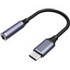 TiMOVO Adattatore Audio da USB C a 3,5 mm, Cavo Adattatore da Tipo C a Jack Ausiliario per Cuffie per iPhone 16/15, iPad, Tablet, Galaxy S24/S23 Ultra, Nero + Grigio