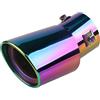 JNNJ Terminale Di Scarico per Auto, Terminale Di Scarico per Auto in Acciaio, Auto Curvo Scarico Coda Punta Fine Tubo Colpo Paraurti Trim Steel, Accessori di ricambio per auto(Curvo-Multicolor)