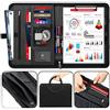 wilbest® Cartella Portadocumenti A4 Pelle di Cerniera, con Una Cartella di Espansione a 2 Livelli, Portablocco/Porta Documenti Organizer/Loop Elastici/Tasca a Rete Borsa per Conferenza -NERO