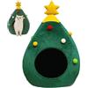 Generic Casa per gatti a forma di albero di Natale, cuccia natalizia per gatti da interni, cuccia per gatti, tenda per gatti e cani di piccola taglia, casetta per gatti da interno, albero di Natale