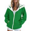 Generic Also Donna Autunno e Inverno con Colletto Cerniera Cardigan con Cappuccio Corto Imbottito Giacca Donna Cappotto Vita, Verde, L