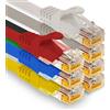 1aTTack.de - 7 cavi di rete Cat7 da 1,5 m, Cat.7 Ethernet, cavo patch Lan & Cat 7 per la massima velocità di Internet e collega tutti i dispositivi con presa RJ 45 Color 3
