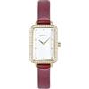 Breil, Collezione Mode, Orologio Donna Solo Tempo in Acciaio Lucido, Quadrante Bianco Matt, Indici Light Gold, Cinturino in Pelle Burgundy, Chiusura a Gioielleria, WR 3 ATM, Cassa Rettangolare 17 mm