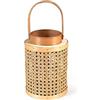 H&H Lanterna in Bambu' e Vetro, 16xH23cm, Decorazione