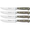 WÜSTHOF Classic Set di 4 coltelli da bistecca 12 cm, Velvet Oyster (grigio)