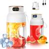 Fine Life Pro 【Migliorato】Fine Life Pro Frullatore/Spremiagrumi/Mixer Portatile Ricaricabile, Nuovo 1200ML Smoothie Maker con Display Digitale per Frutta e Verdura, Due Modalità,Facile Da Pulire,Lama 3D-10,BPA Free