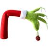 Ghzste Braccia di Grinch, Braccia di Elfo Verde per Decorazione dell'Albero di Natale, Puntale e Ornamento a Forma di Mostro Verde Peloso per Albero di Natale