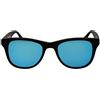amoloma Occhiali da sole con lenti a specchio blu ghiaccio opaco e montatura in acetato nero opaco per uomo e donna, Nero , M