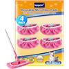 KEEPOW 4 Panni Rosa Lavabili per Swiffer - Microfibra, per Pavimenti Duri | Panni Riutilizzabili per Swiffer, Lavabili in Lavatrice, 4 Rosa, per Pulizia a Secco e a Umido, con Sacco per Lavaggio