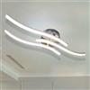 Sweier 3 barre luminose parallele da soffitto, design curvo in cromo, 22W 6000K bianco freddo, LED non dimmerabile per soggiorno, camera da letto, cucine, cucina, ufficio