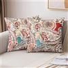 LRartdeco Copricuscino 40x40 Copricuscini Boho Federe Cuscini Decorativi Autunnali Set da 2 Lino Quadrate Autunno Federe Cuscini Divano per Cuscini Del Soggiorno Camera da Letto Divano