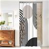 Uiiooazy Tenda Doccia Antimuffa, Tenda da Doccia Piccola 90x180cm Boho Chic Nero Astratta Grigio Sole Marrone Foglie Tende da Bagno Tessuto Lavabile Impermeabile Tende per Vasca da Bagno con 6 Anelli