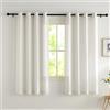PONY DANCE Tende Lino 200g/m² Salotto Moderne 2 Pezzi L 140 x A 175 CM Tende Semitrasparenti Soggiorno Linen Curtains Corte Camera da Letto con Anelli, Crema