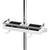 DIYGEEK Mensola Doccia Senza Foratura, Organizzatore Bagno Sospeso Regolabile in Altezza per Barra Doccia Diametro 18-25 mm, 1 Pezzo, Bianco