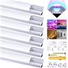 Chesbung V LED Profilo 1 metri x 6 Pack in Alluminio Per Luci LED Strip con copertina, bianca Lattea,Tappi di Chiusura Laterali. Canalina di Alluminio con Cover, Montaggio Universale-Argento
