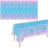 TMRBBesty Tovaglia Natalizia con Fiocco di Neve,Tovaglia di Plastica con Fiocco di Neve di Frozen,Tovaglia Fiocco di Neve,Ideale per decorare tavoli per feste di Natale e inverno,Blu