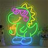 VYXIN Cartello al neon con dinosauro, piccolo cartello LED con dinosauro, scritta al neon con dinosauro, cartello al neon adatto per la decorazione di stanze come sala giochi, camera da letto