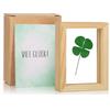 Giftota Portafortuna, Grande Quadrifoglio con Biglietto di buona Fortuna, Fatto a Mano, Piccolo Regalo per Felicità, Regalo di Ringraziamento, Regalo Portafortuna
