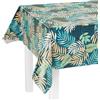 LILENO HOME Tovaglia lavabile in tessuto cerato da 160x140 cm (taglio netto) in motivo blu felce - Tovaglia cerata idrorepellente ideale come tovaglia o runner per set da birreria