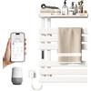 WRJAHCG Scaldasalviette Elettrico Bagno Smart WiFi,Porta Asciugamani Bagno da Parete Controllo Vocale,Termoarredo Elettrico Bagno con Timer E Termostato,Termosifone 6 Barre,197W,Bianca