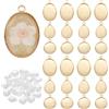 PH PandaHall 48pz Vassoi Ciondoli Base Oro Ciondoli Vassoio per Resina, 3 Stili Base Ciondolo Placcata in Oro 14K Cabochon in Vetro Trasparente per La Creazione di Gioielli Collana